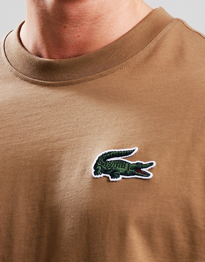 Lacoste Loose Large Croc T-Shirt Brown