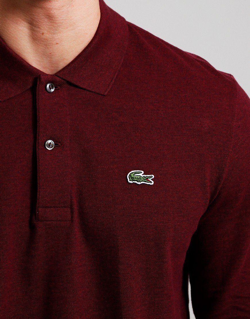 Lacoste Long Sleeve Best Polo Shirt Dark Bordeux