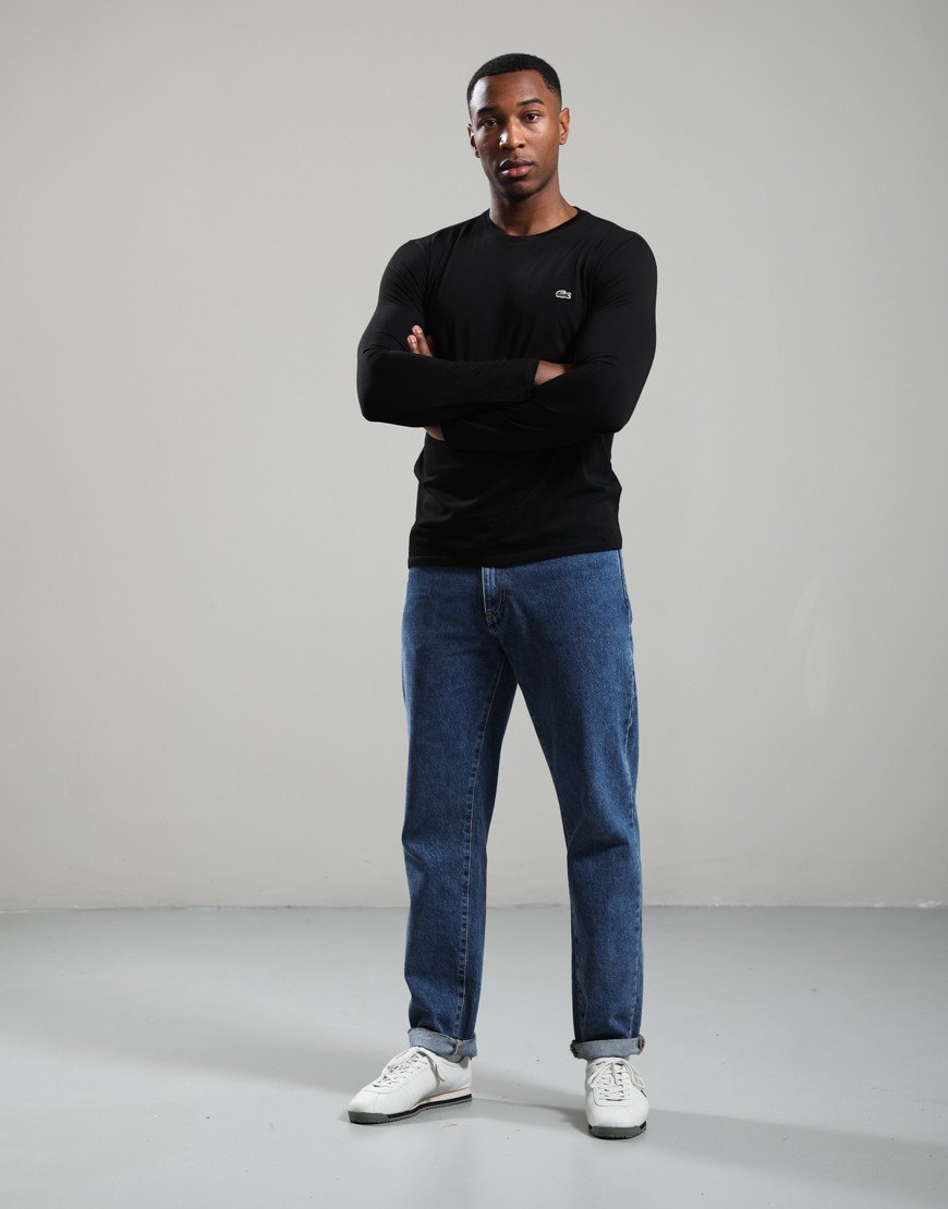 Lacoste Long Sleeve Plain T-Shirt Black
