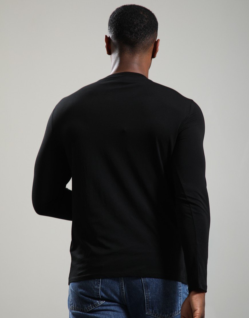 Lacoste Long Sleeve Plain T-Shirt Black