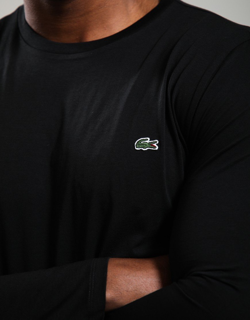 Lacoste Long Sleeve Plain T-Shirt Black