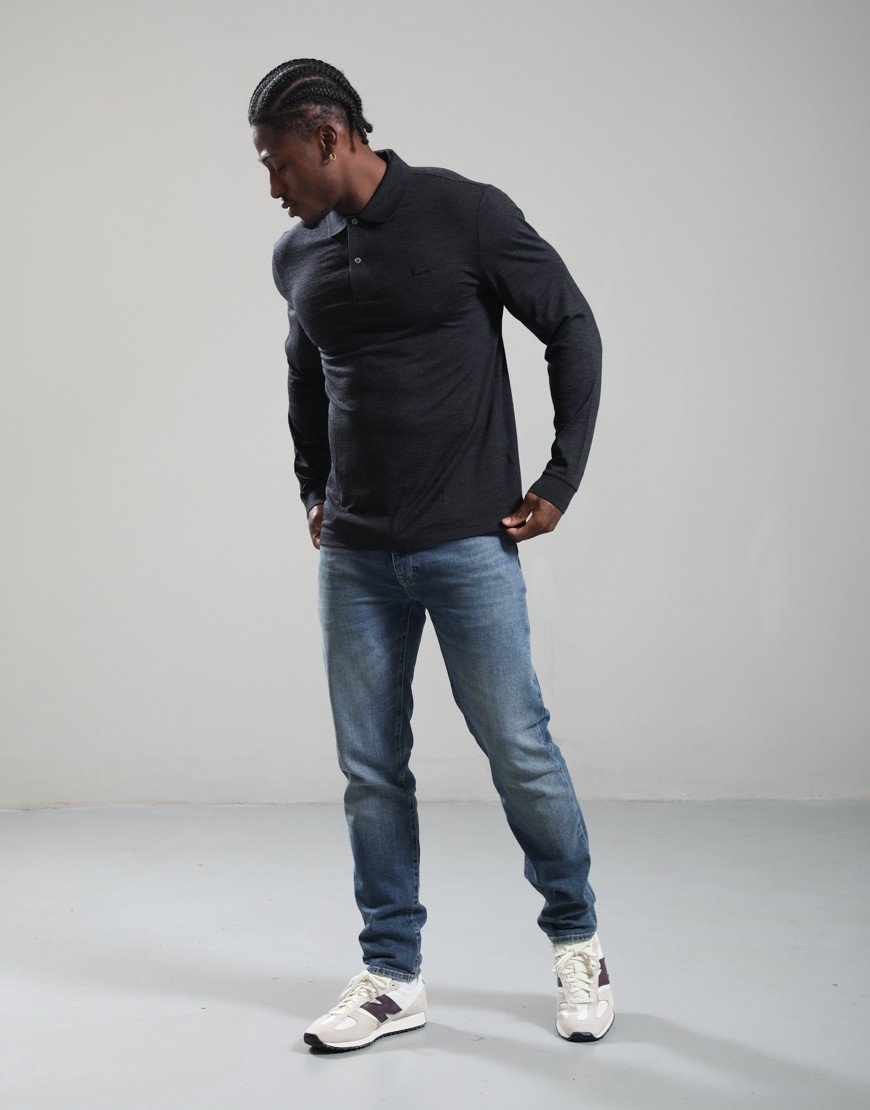 Lacoste Long Sleeve Wool Blend Polo Shirt Lightning Chine