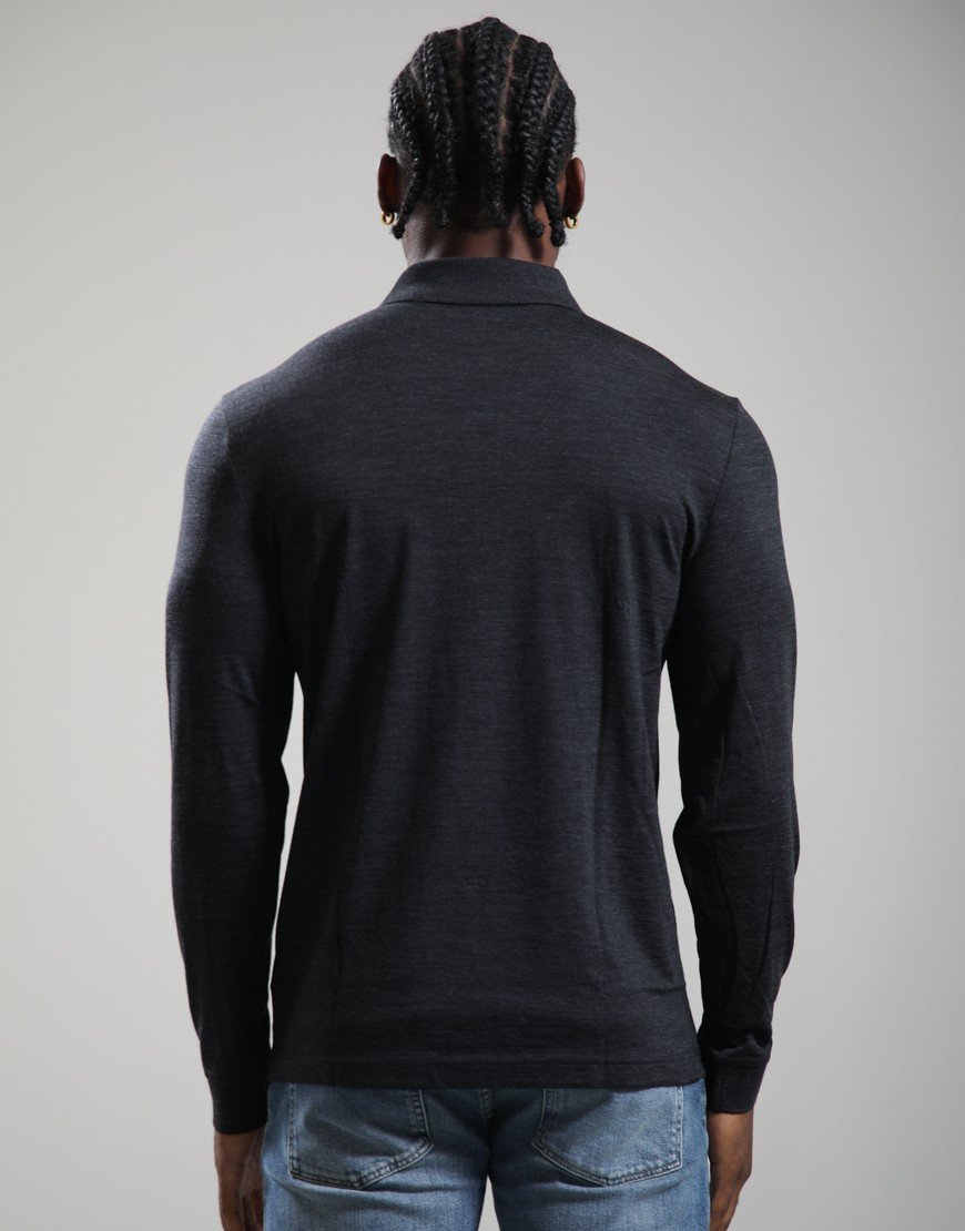Lacoste Long Sleeve Wool Blend Polo Shirt Lightning Chine