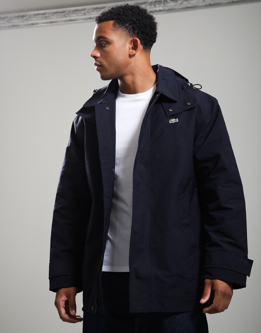 Lacoste Mid Water Repellent Hooded Parka Abysm
