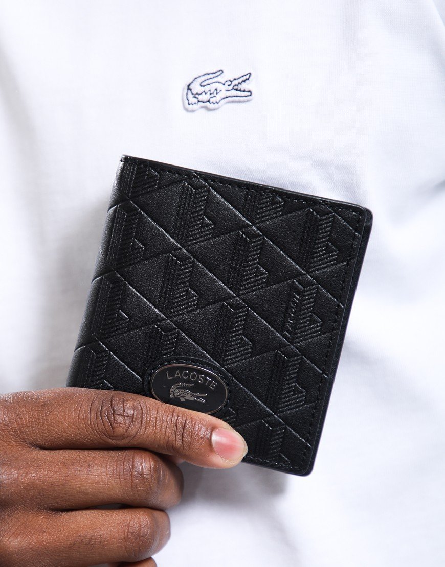 Lacoste Monogram Compact Wallet Noir