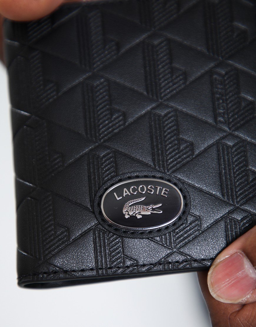 Lacoste Monogram Compact Wallet Noir