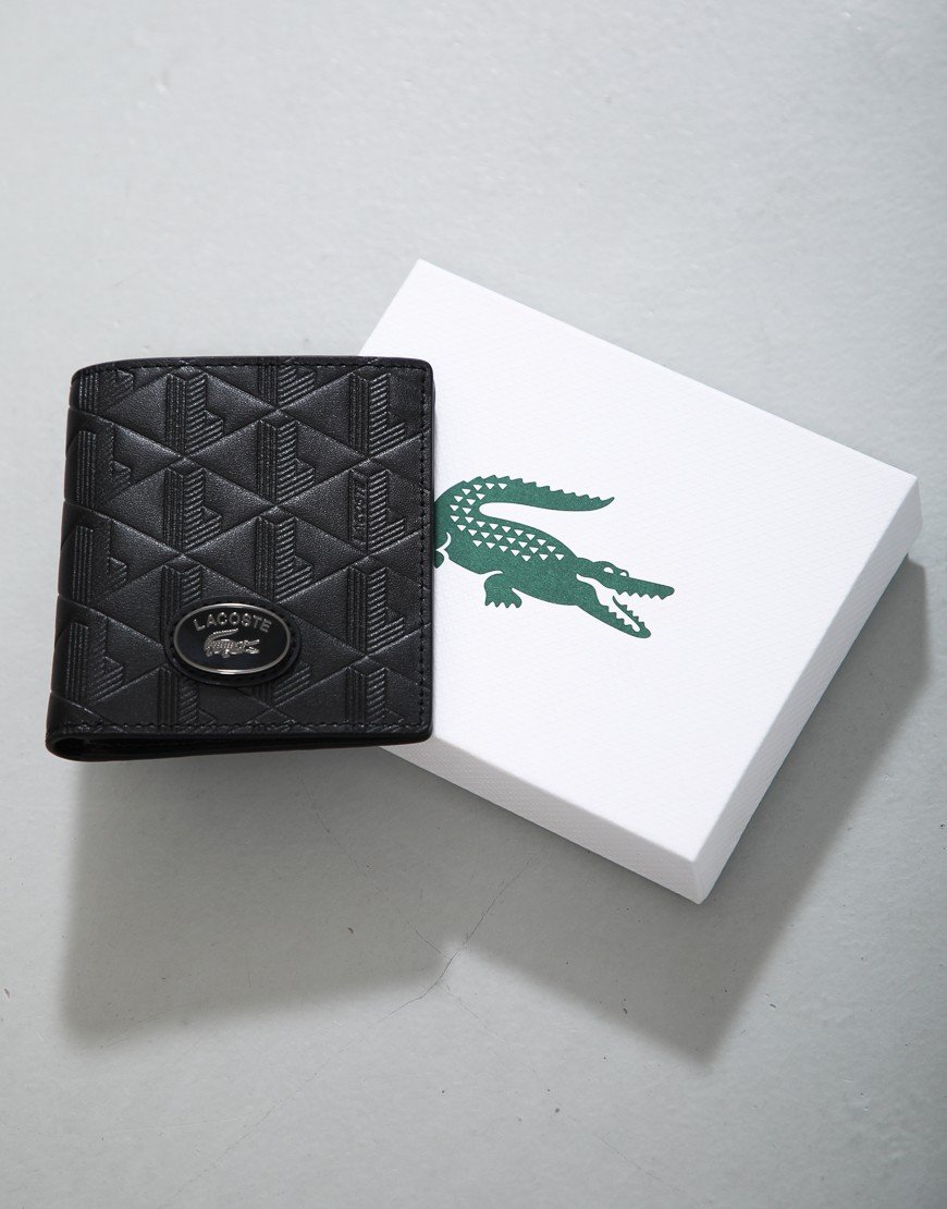 Lacoste Monogram Compact Wallet Noir