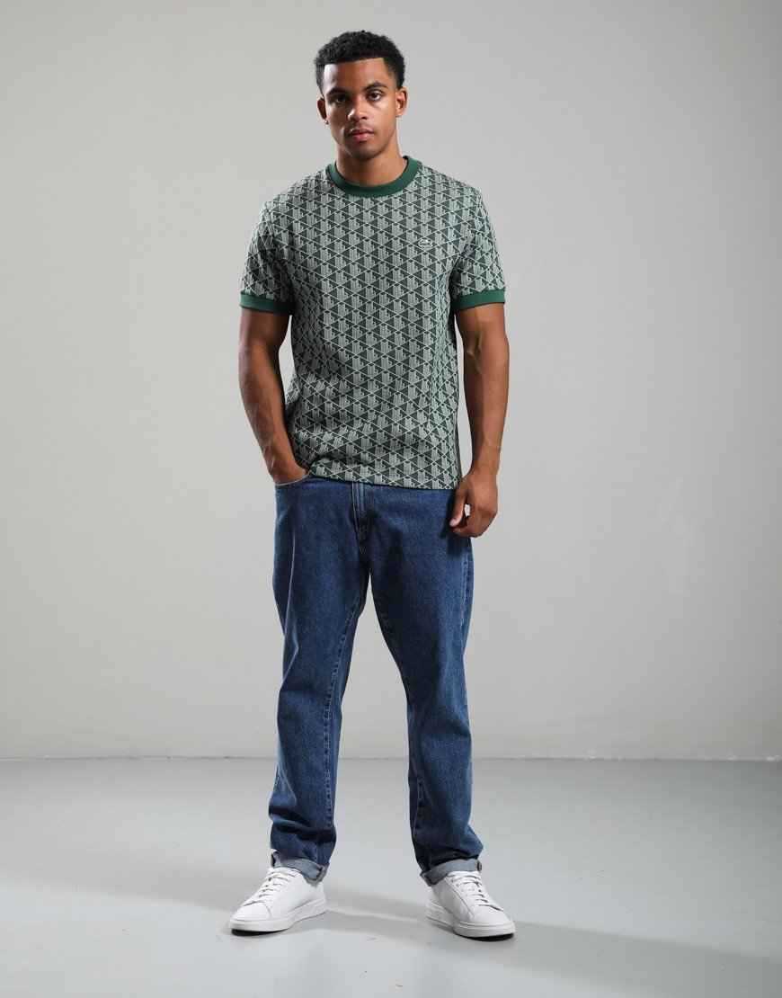 Lacoste Monogram Jacquard T-Shirt Green/Sinople