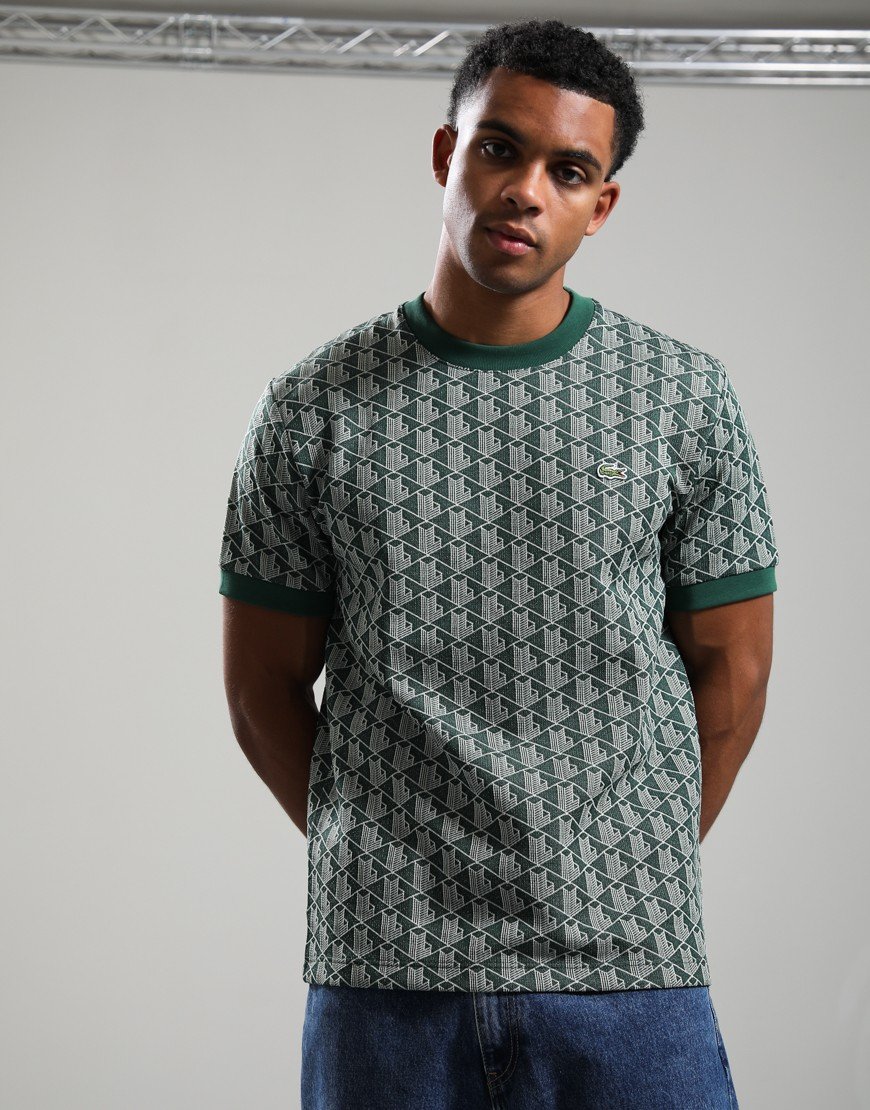 Lacoste Monogram Jacquard T-Shirt Green/Sinople