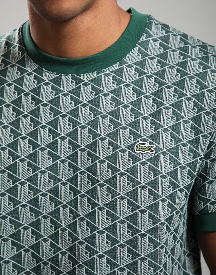 Lacoste Monogram Jacquard T-Shirt Green/Sinople