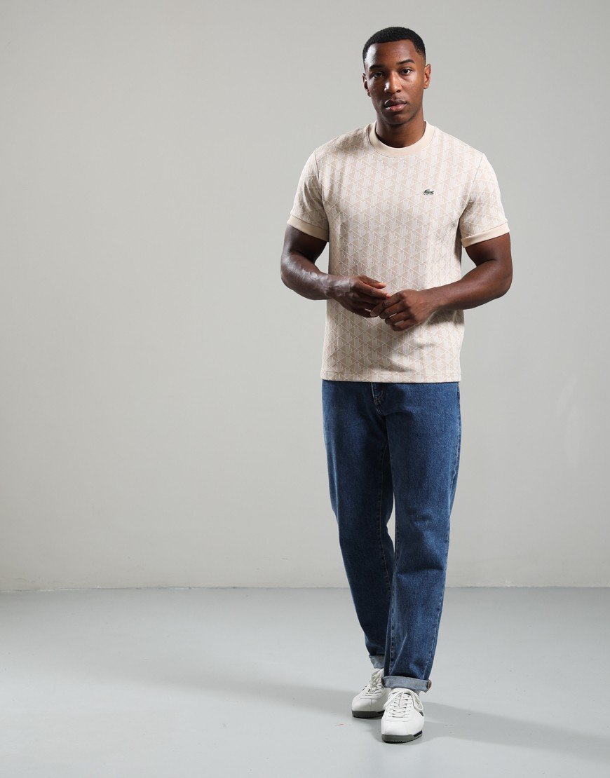 Lacoste Monogram Jacquard T-Shirt Lionne/Flour