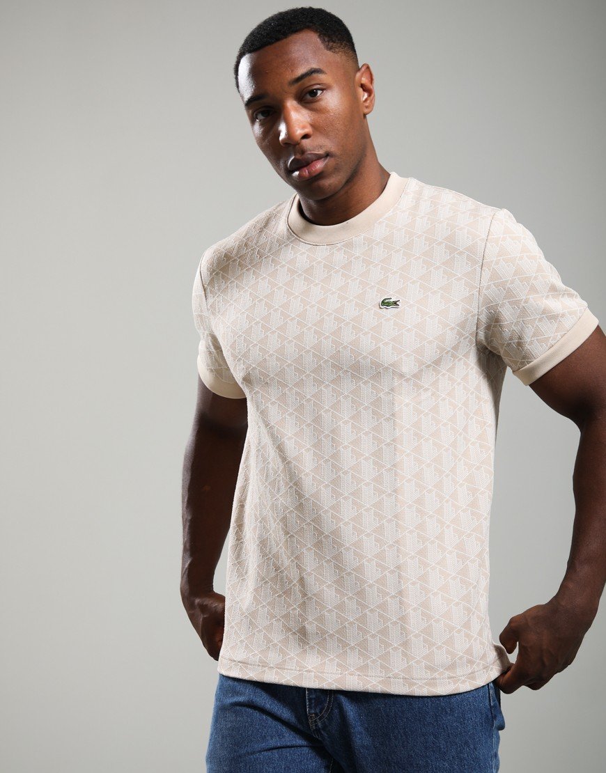 Lacoste Monogram Jacquard T-Shirt Lionne/Flour