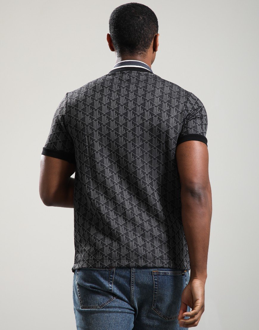 Lacoste Monogram Polo Shirt Black