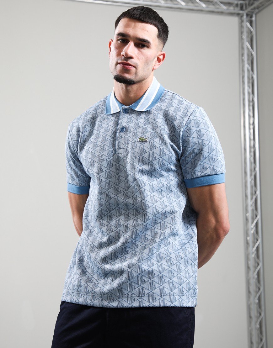 Lacoste Monogram Polo Shirt Phoenix Blue