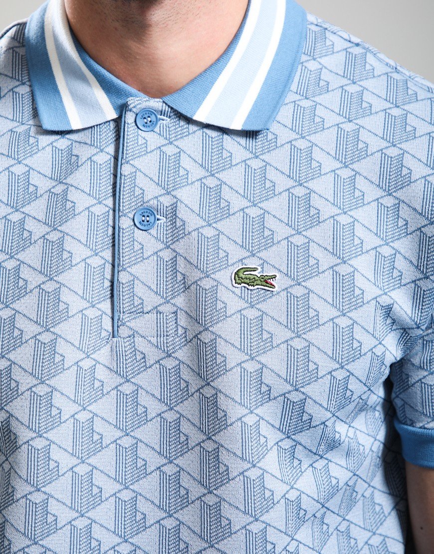 Lacoste Monogram Polo Shirt Phoenix Blue