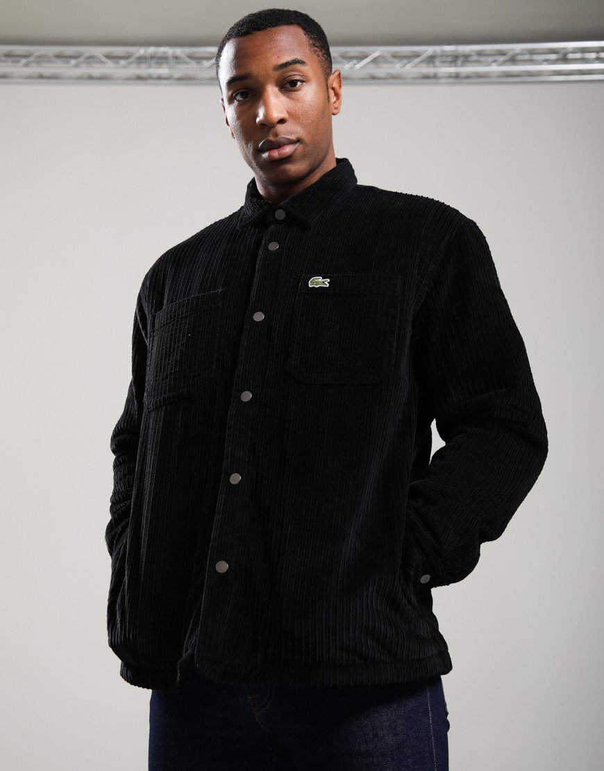 Lacoste Padded Cord Overshirt Black