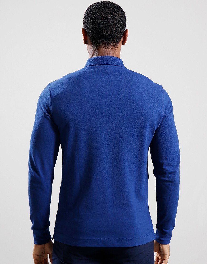 Lacoste Paris Long Sleeve Stretch Cotton Polo Shirt Methylene