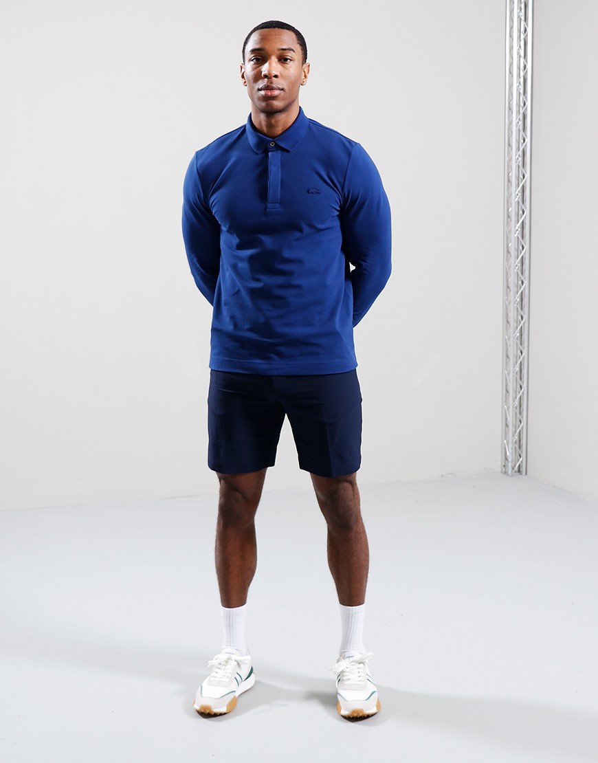 Lacoste Paris Long Sleeve Stretch Cotton Polo Shirt Methylene