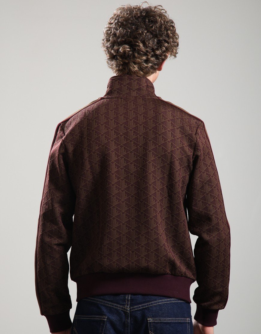 Lacoste Paris Zip-Up Jacquard Track Jacket Brown/Oxalis