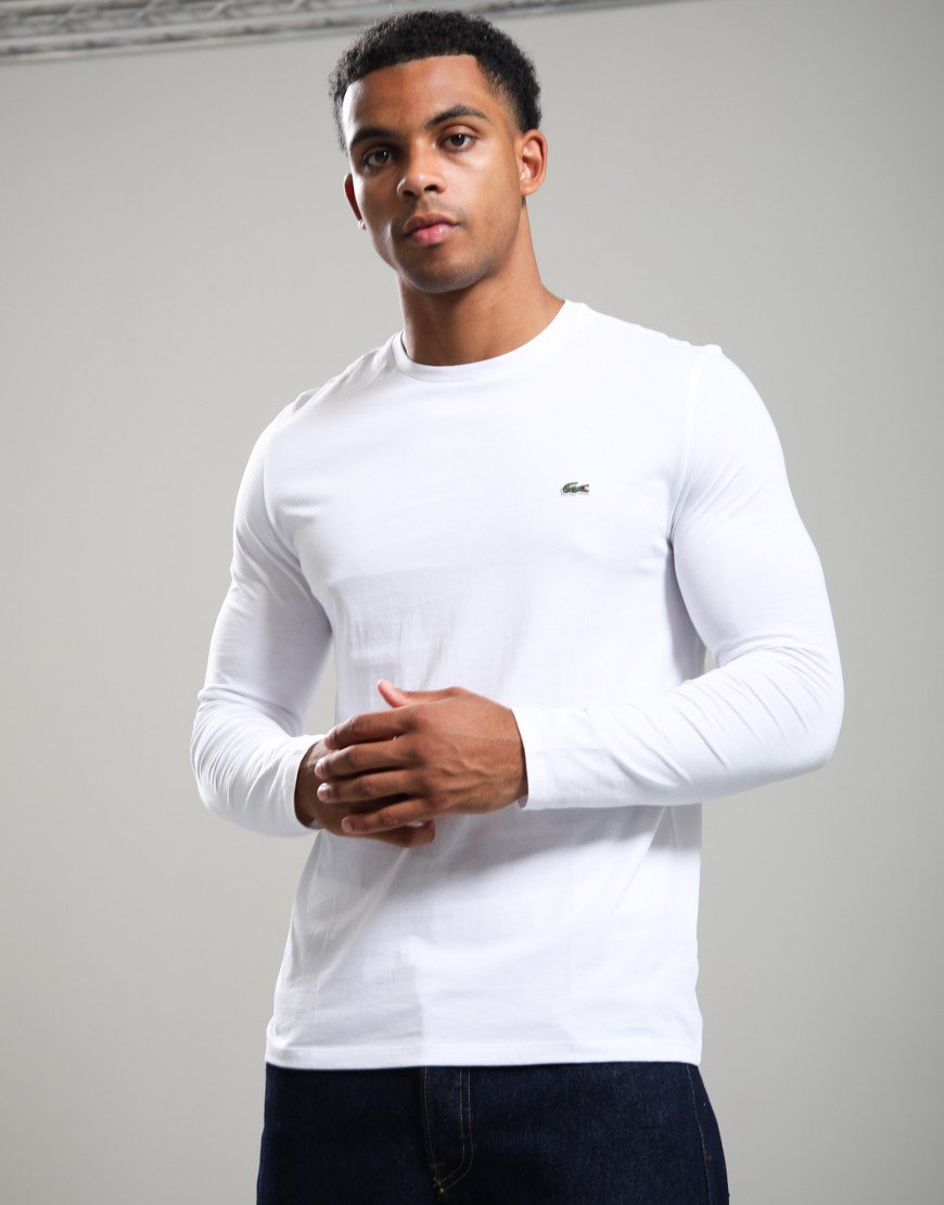 Lacoste Pima Cotton Long Sleeve T-Shirt White