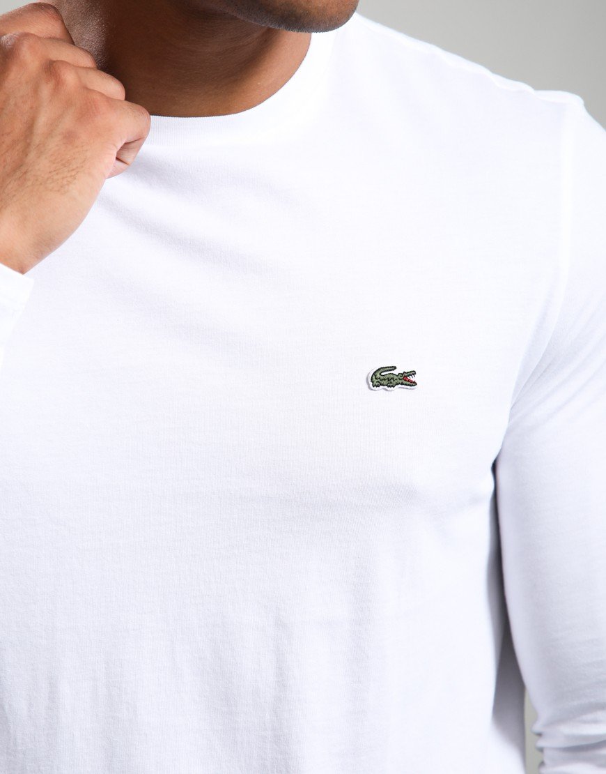 Lacoste Pima Cotton Long Sleeve T-Shirt White