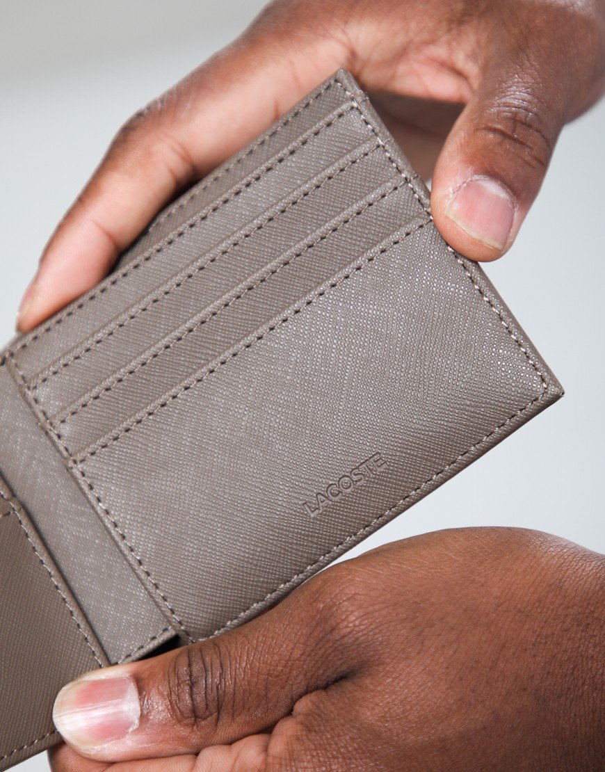 Lacoste Small Classic Pique Billfold Wallet Brown