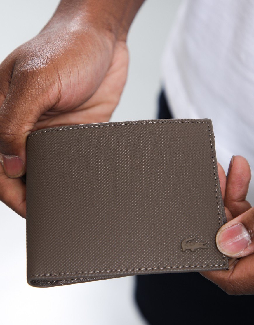 Lacoste Small Classic Pique Billfold Wallet Brown