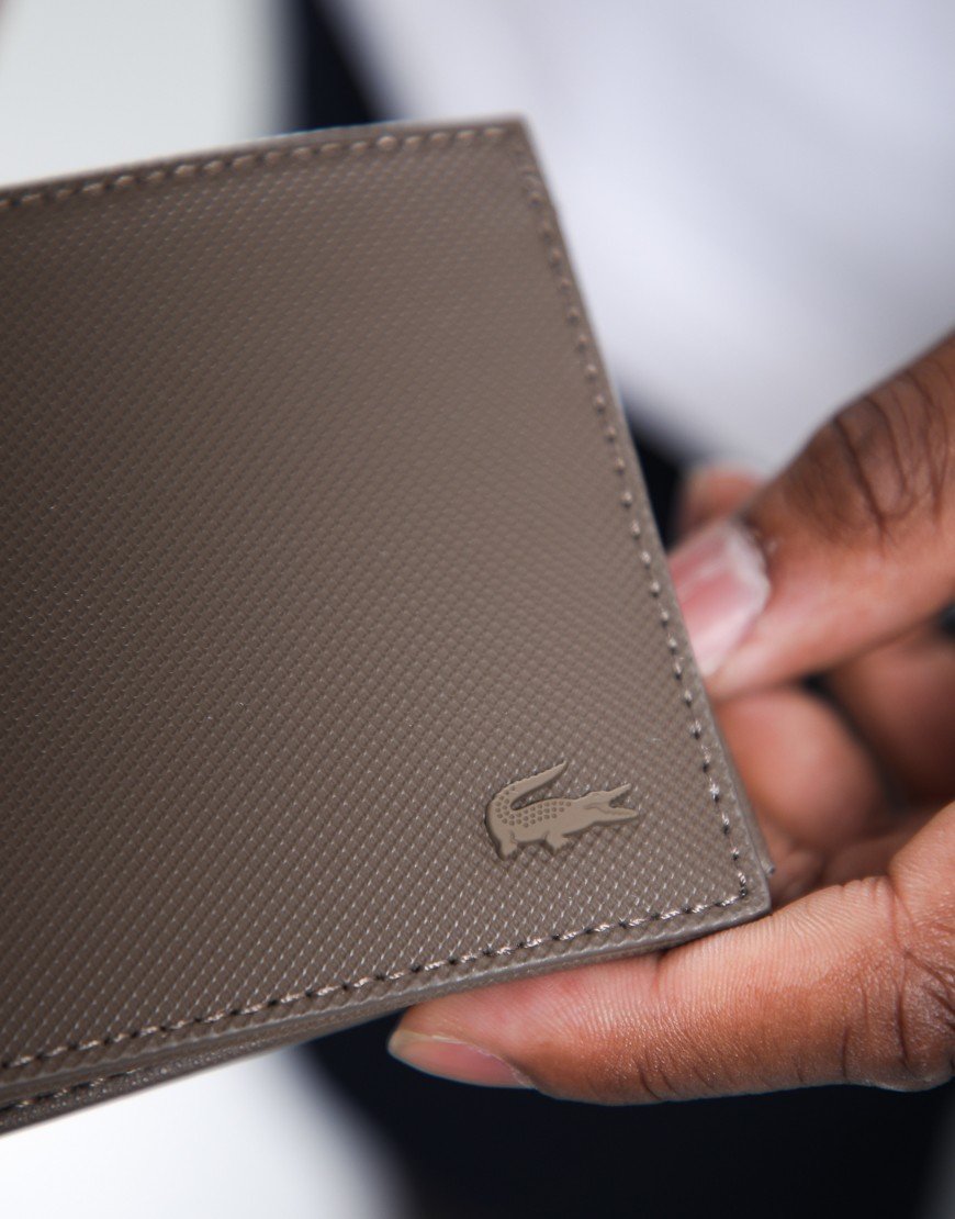 Lacoste Small Classic Pique Billfold Wallet Brown