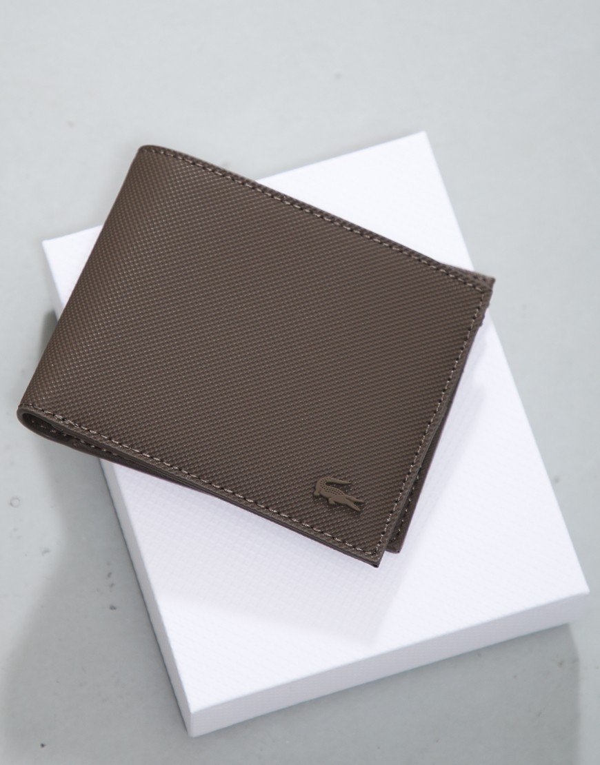 Lacoste Small Classic Pique Billfold Wallet Brown