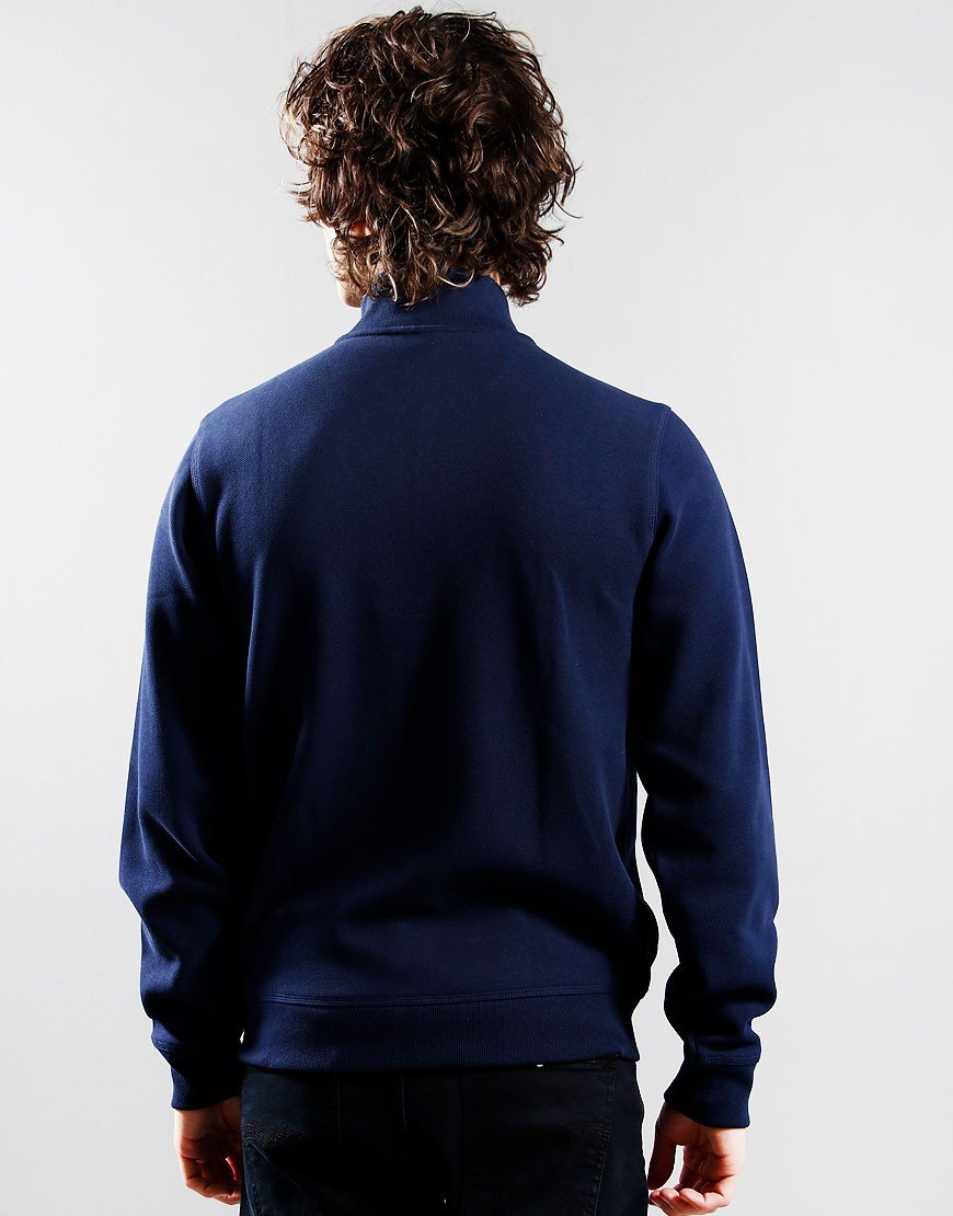 Lacoste Funnel Neck Piqué Zip Sweat Navy
