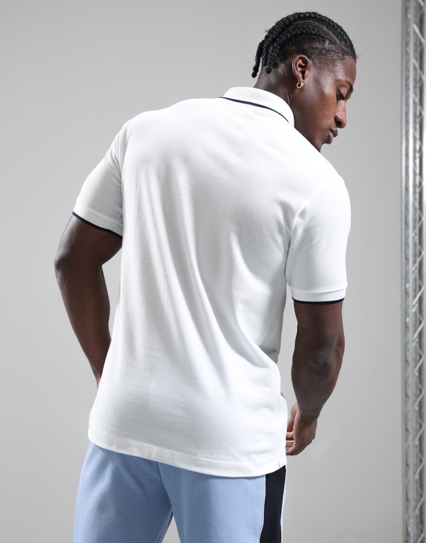 Lacoste Pocket Accent Polo Shirt White/Navy Blue