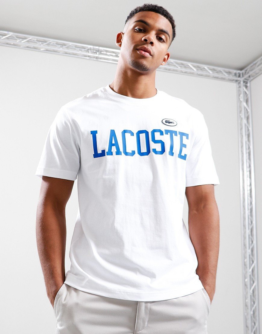 Lacoste Print and Badge T-Shirt White