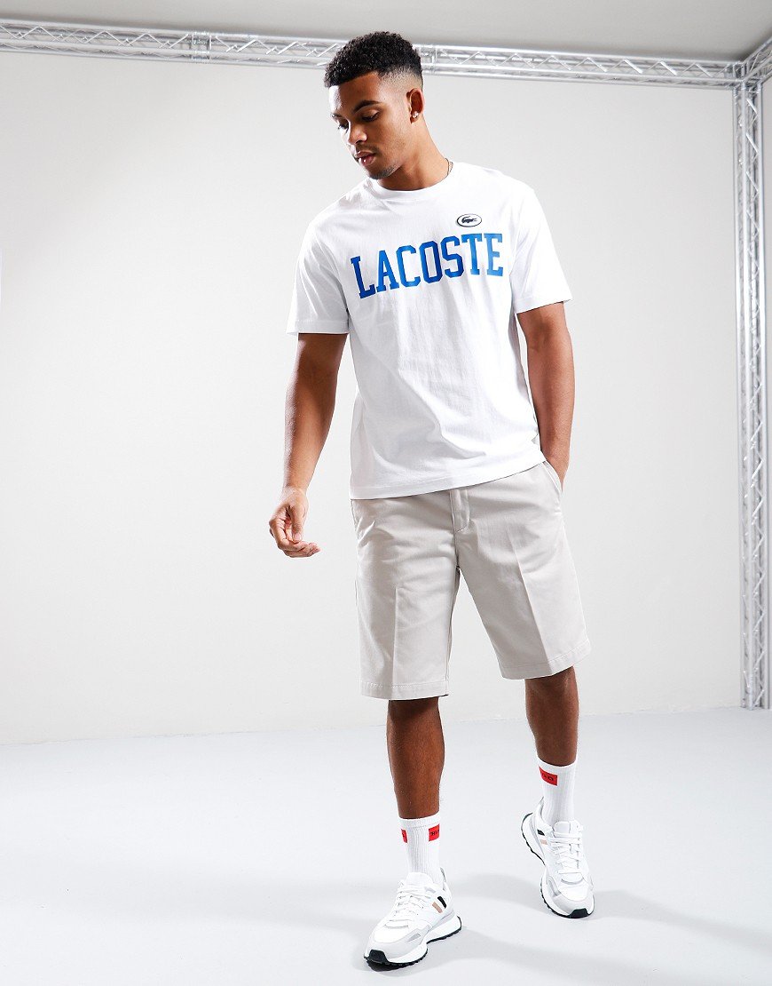 Lacoste Print and Badge T-Shirt White