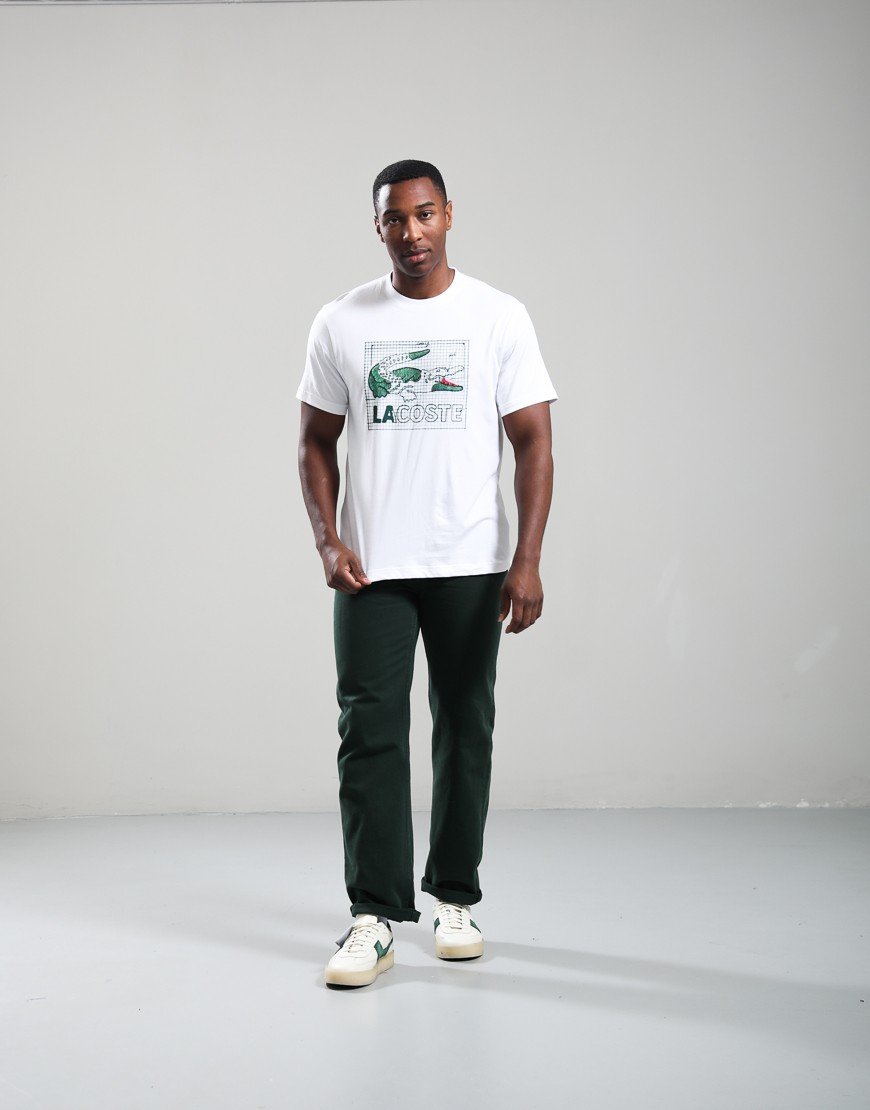 Lacoste Printed Cotton T-Shirt White