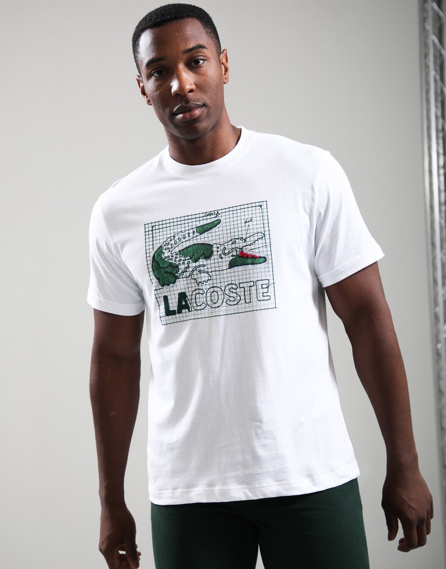 Lacoste Printed Cotton T-Shirt White
