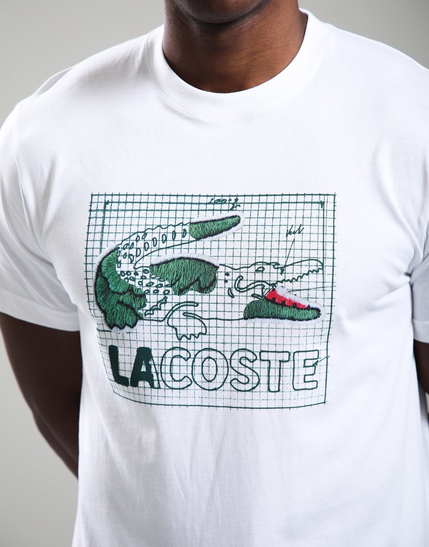 Lacoste Printed Cotton T-Shirt White