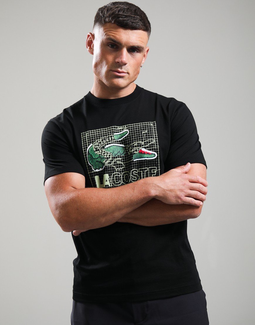 Barbour Printed Cotton T-Shirt Black