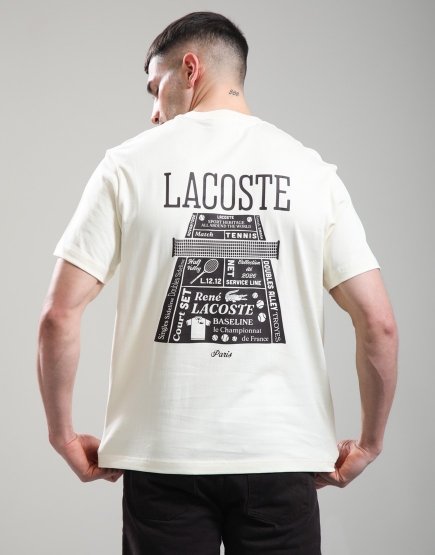 Lacoste Printed Heavy Cotton T-Shirt Lemon Beige