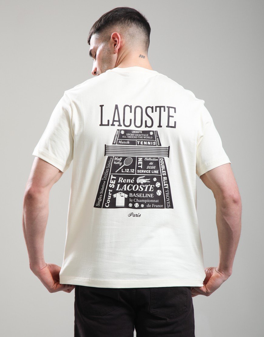 Lacoste Printed Heavy Cotton T-Shirt Lemon Beige