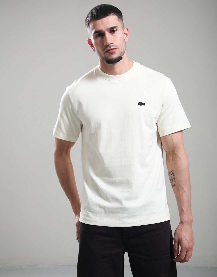 Lacoste Printed Heavy Cotton T-Shirt Lemon Beige