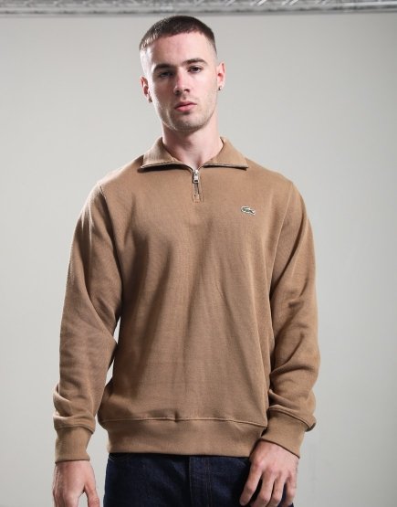 Lacoste 1/4 Zip Sweat Cookie