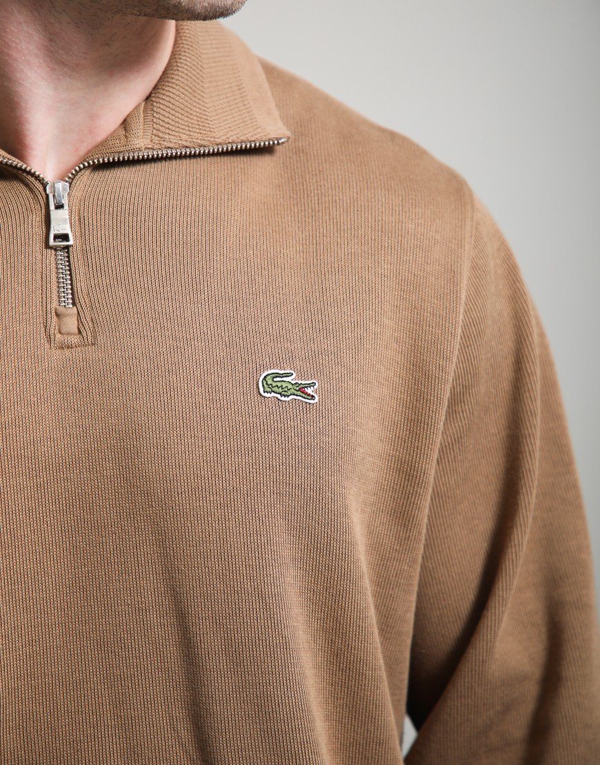 Lacoste 1/4 Zip Sweat Cookie