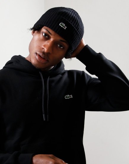 Lacoste Rib Wool Beanie Black