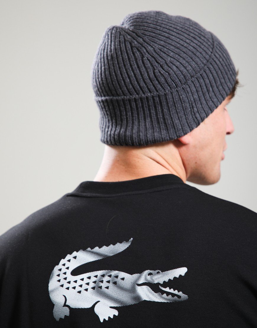 Lacoste Rib Wool Beanie Pitch Chine