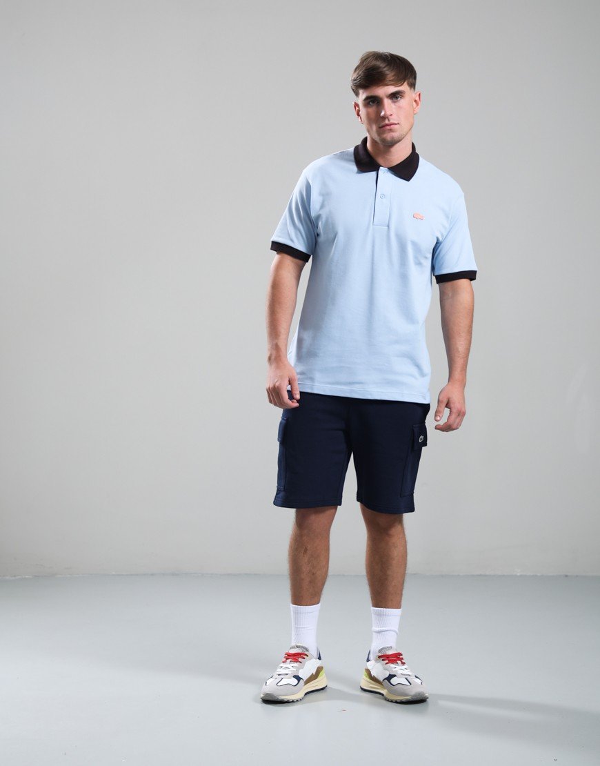 Lacoste Ribbed Collar Polo Shirt Chambray/Buffalo