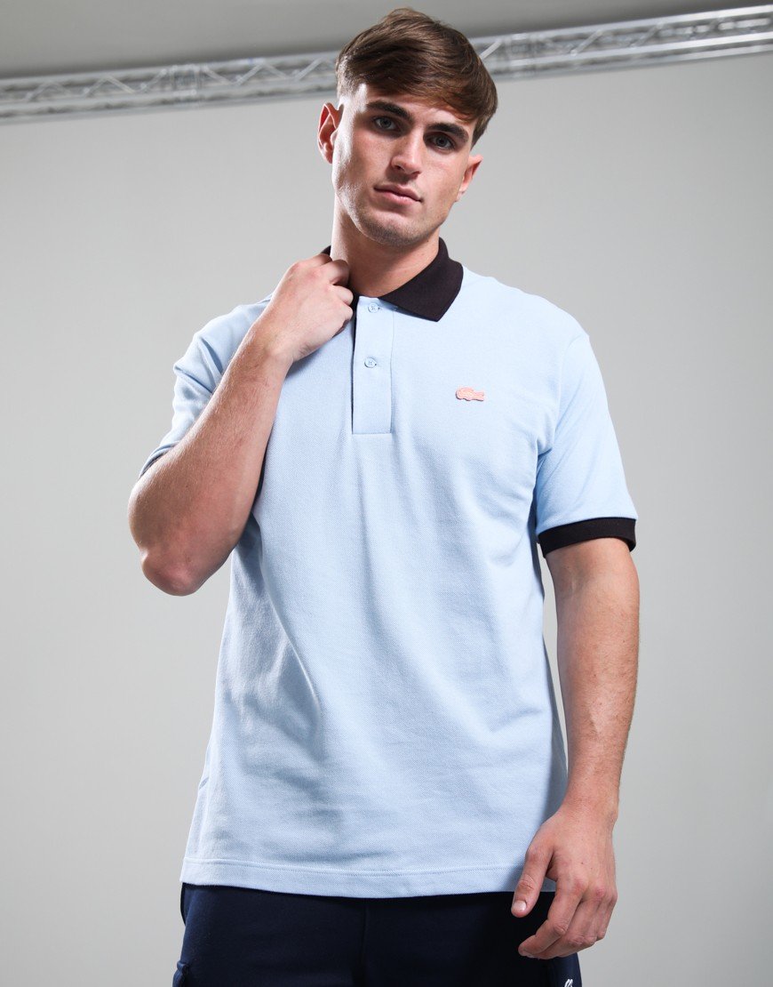Lacoste Ribbed Collar Polo Shirt Chambray/Buffalo