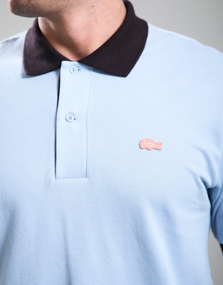 Lacoste Ribbed Collar Polo Shirt Chambray/Buffalo