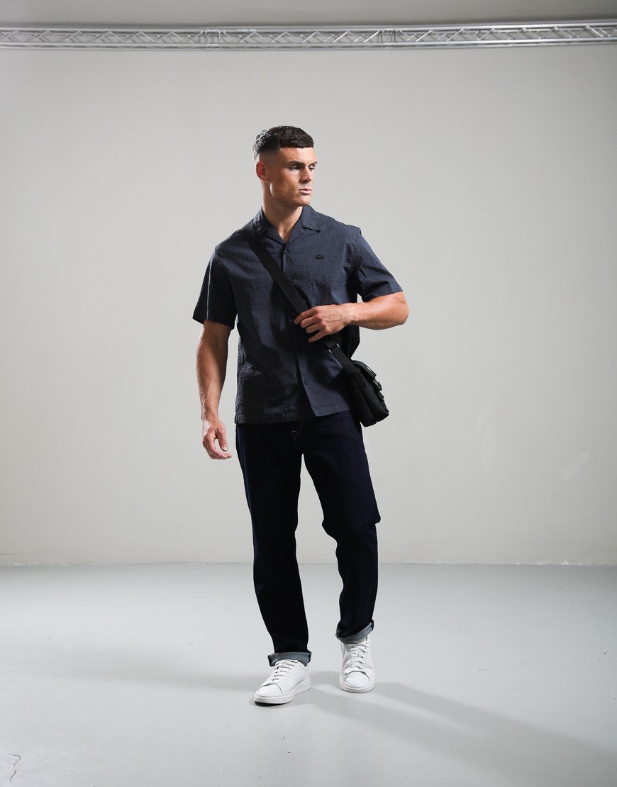 Lacoste Relaxed Fit Seersucker Shirt Blackbird