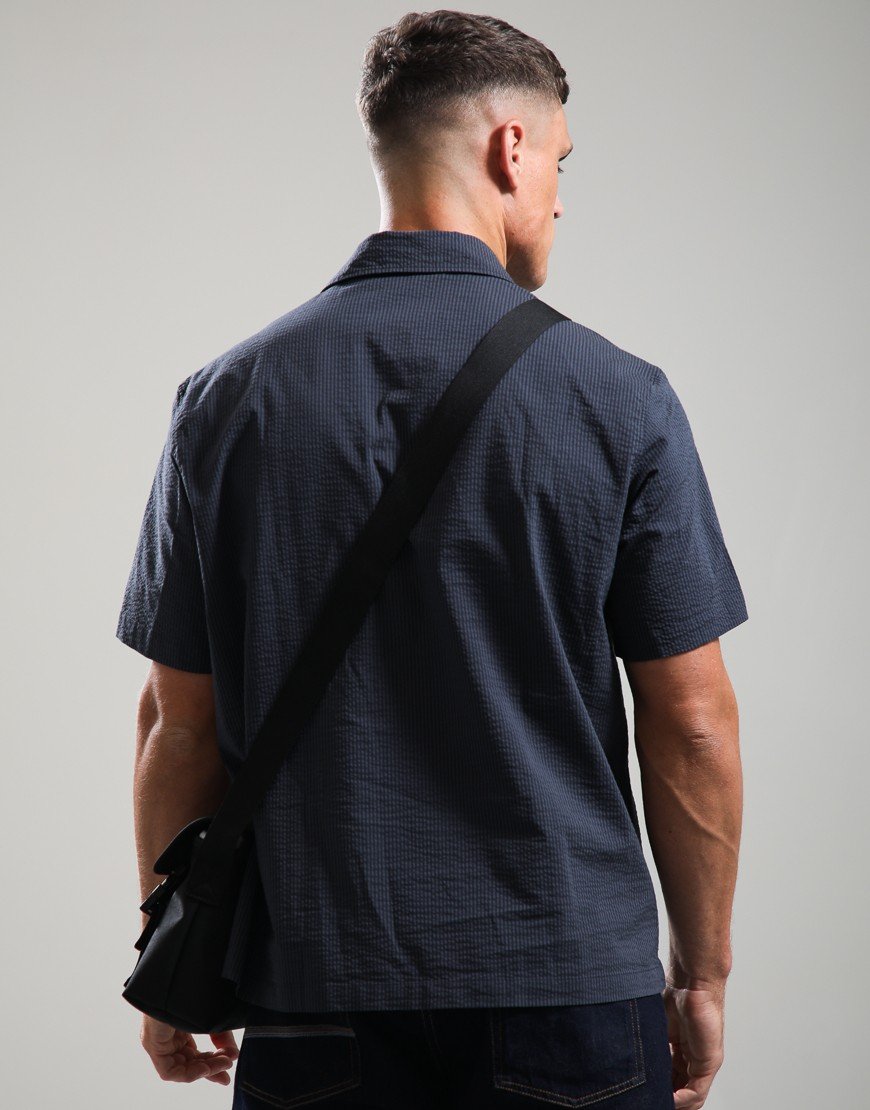 Lacoste Relaxed Fit Seersucker Shirt Blackbird