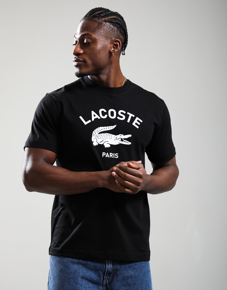 Lacoste Signature Print T-Shirt Black